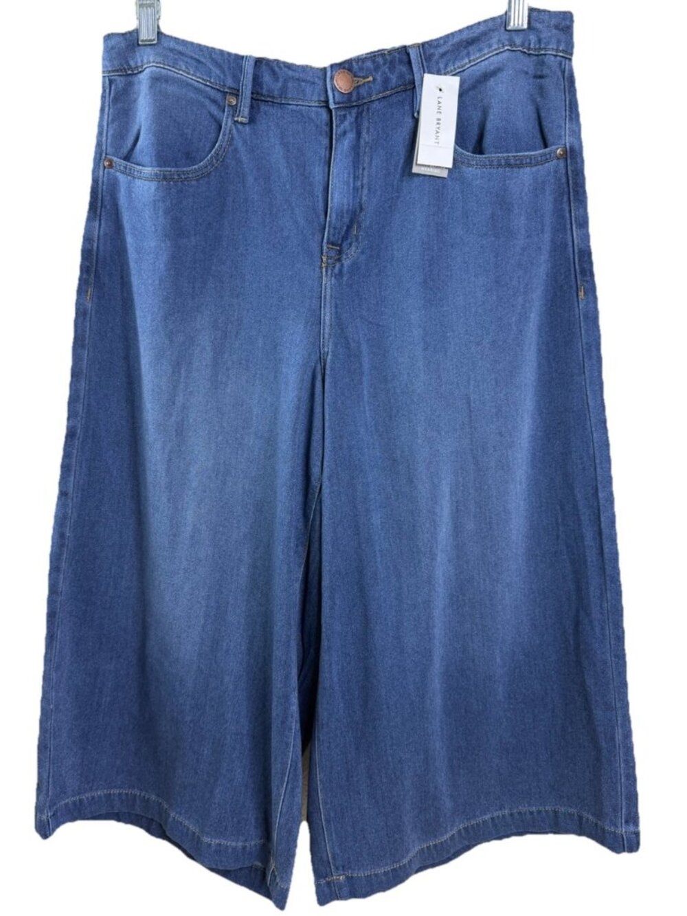 Lane Bryant Sz 12 (Actual 32x18) Denim Culotte Lyocell Blend Jeans RV $79 NWT